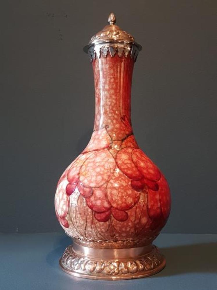 Rare Flambé Moorcroft Arthur Edwardes Mounted Vase - Image 5