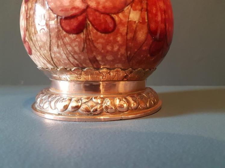 Rare Flambé Moorcroft Arthur Edwardes Mounted Vase - Image 6