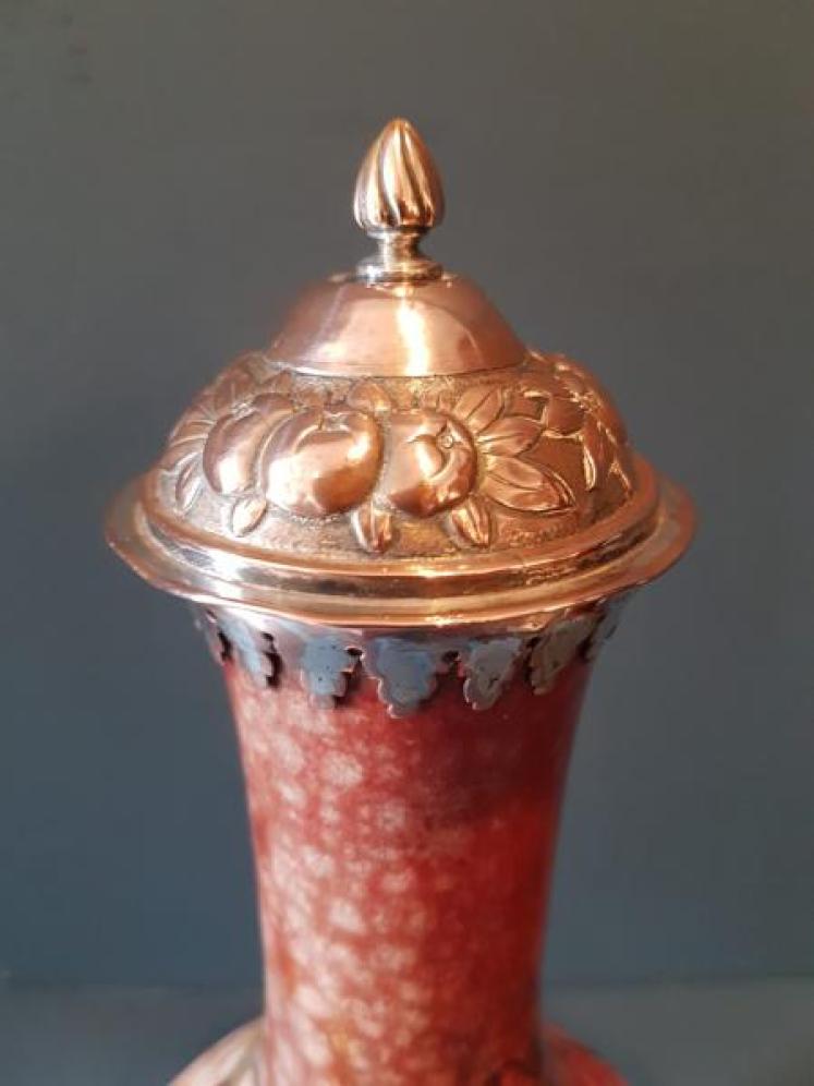 Rare Flambé Moorcroft Arthur Edwardes Mounted Vase - Image 7
