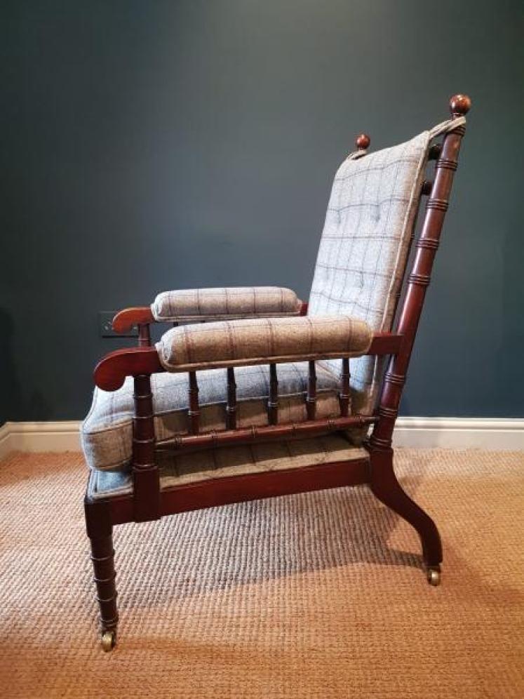 Early Victorian Mahogany Gillows Style Library Chair - Image 6