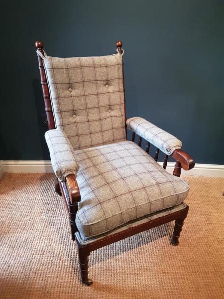 Early Victorian Mahogany Gillows Style Library Chair - Image 7
