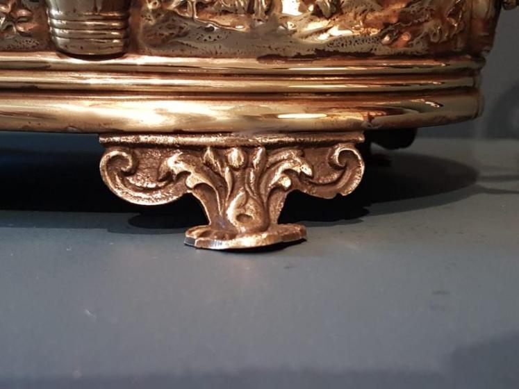 Early Victorian Embossed Brass Planter - Image 7