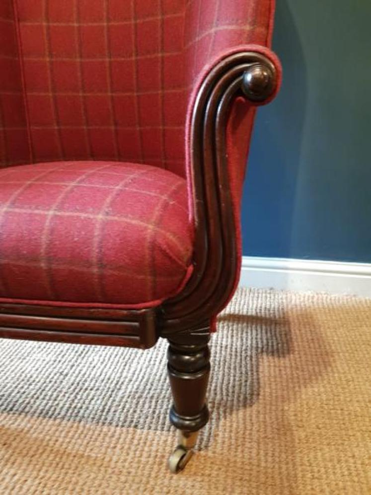 William IV Mahogany Framed Barrel Back Chair - Image 6
