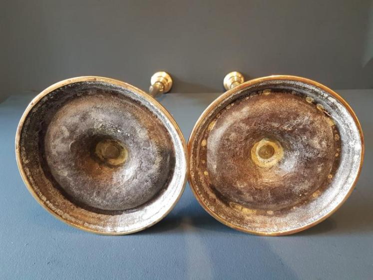Large Pair of Victorian Brass Candlesticks - Image 4