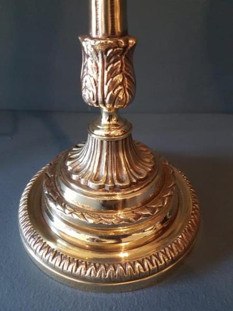 Edwardian Brass Rise and Fall Table Lamp  - Image 4