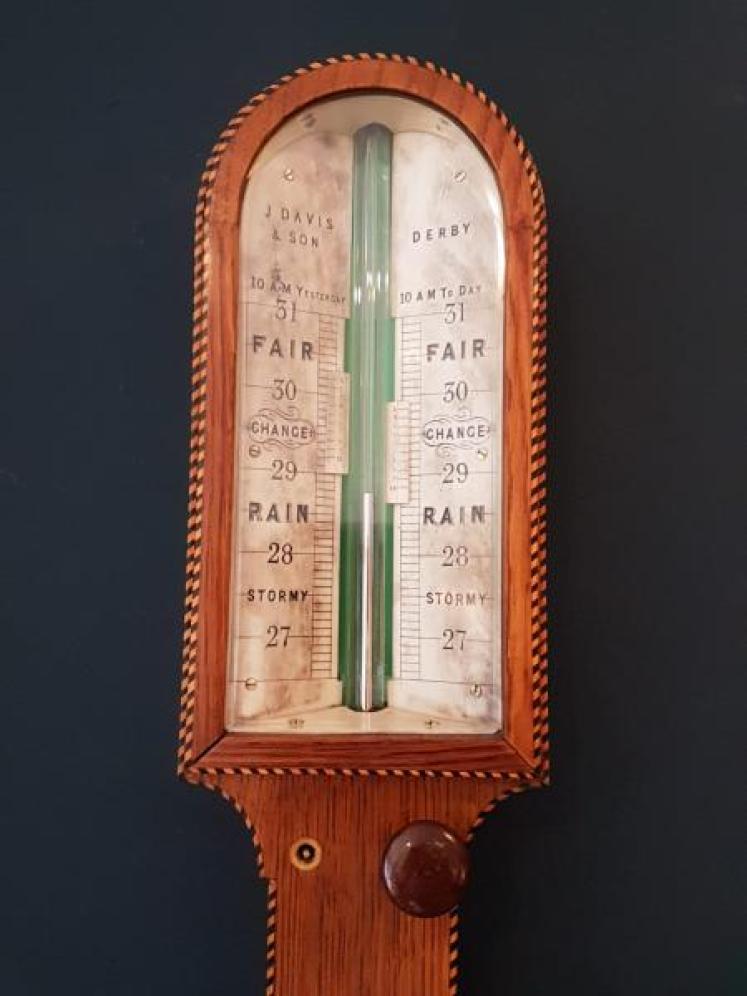 Victorian Oak Derby Stick Barometer  - Image 2