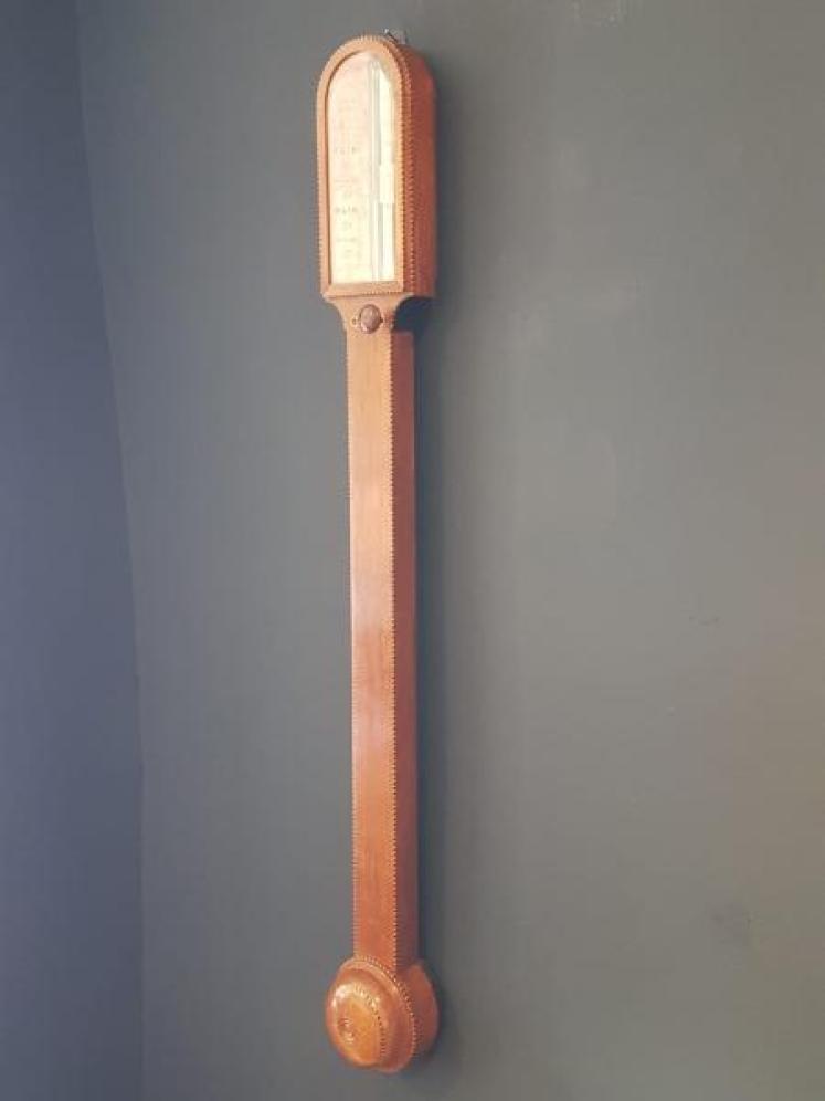 Victorian Oak Derby Stick Barometer  - Image 6