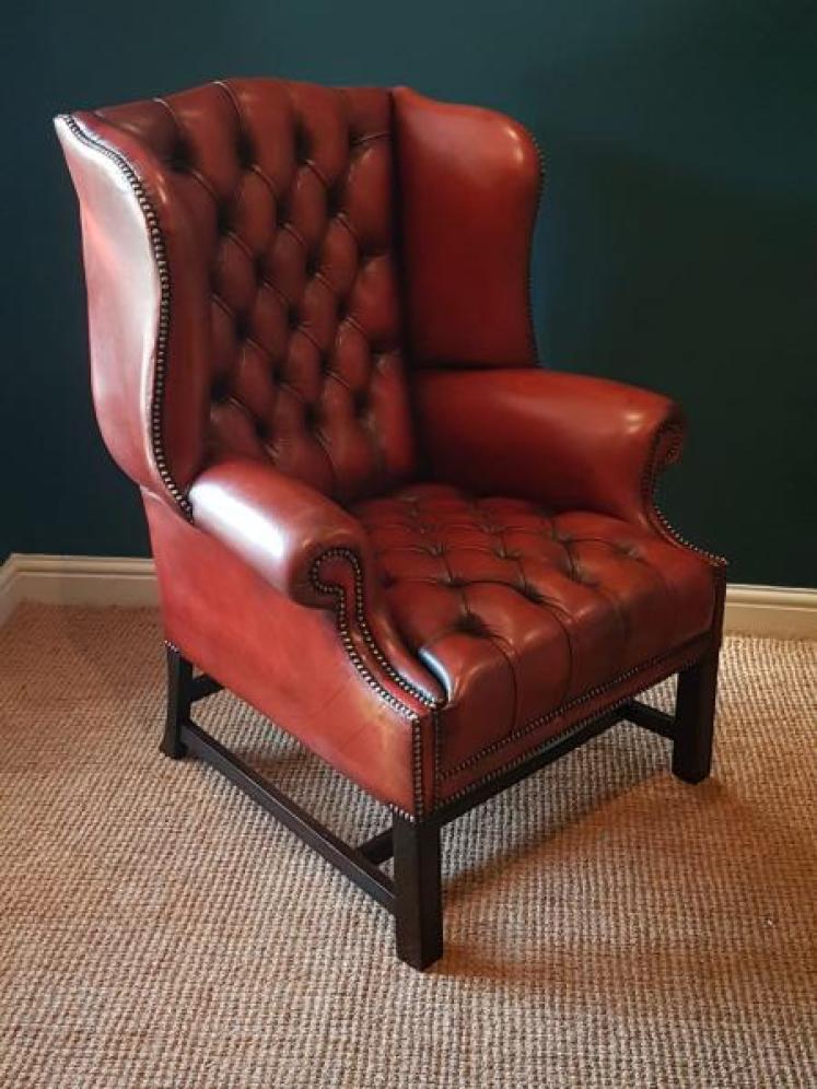 1920's Leather Chesterfield Arm Chair - Image 1