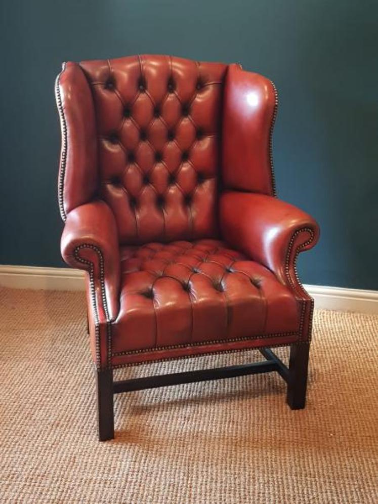 1920's Leather Chesterfield Arm Chair - Image 2
