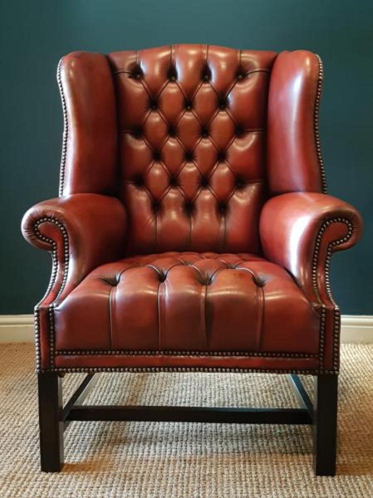 1920's Leather Chesterfield Arm Chair - Image 3