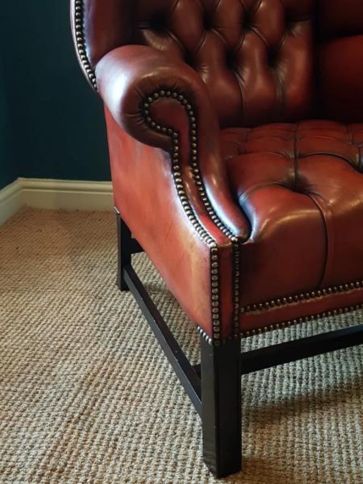 1920's Leather Chesterfield Arm Chair - Image 4