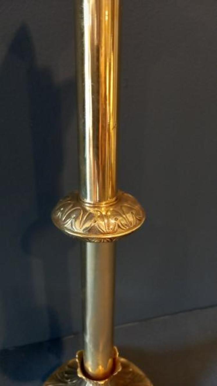 Pair of Art Nouveau Brass 'Pricket' Candlesticks - Image 3