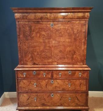 William and Mary Period Walnut Escritoire