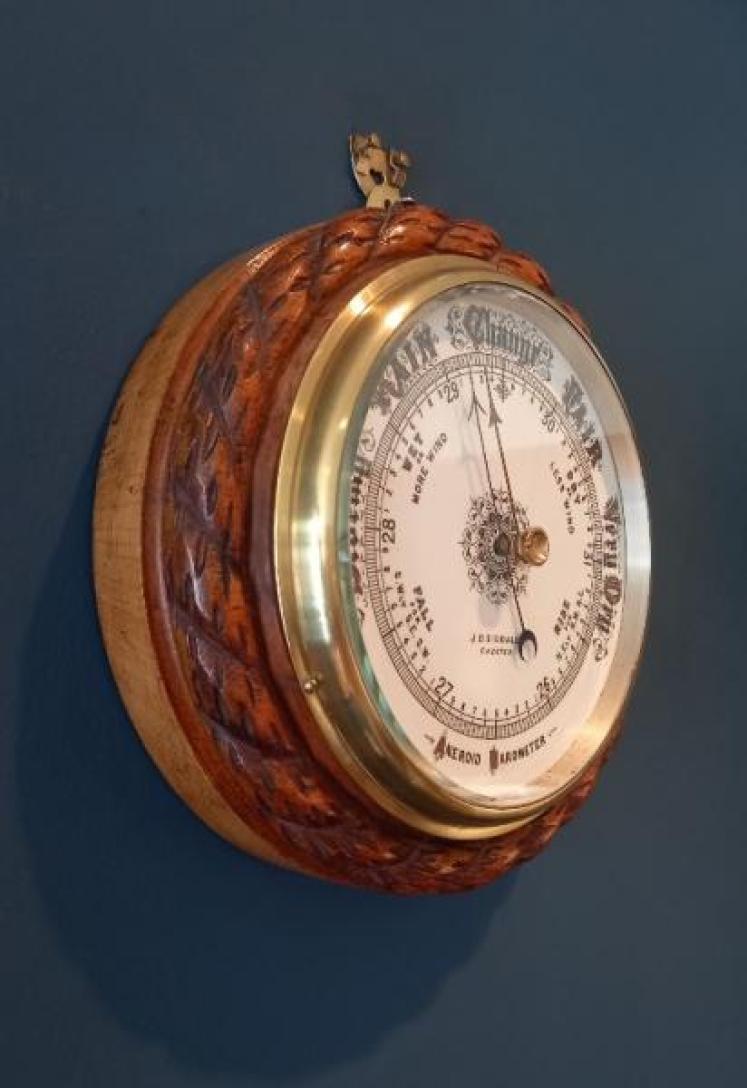 Mid Victorian Polished Oak Chester Ship's Barometer - Image 7