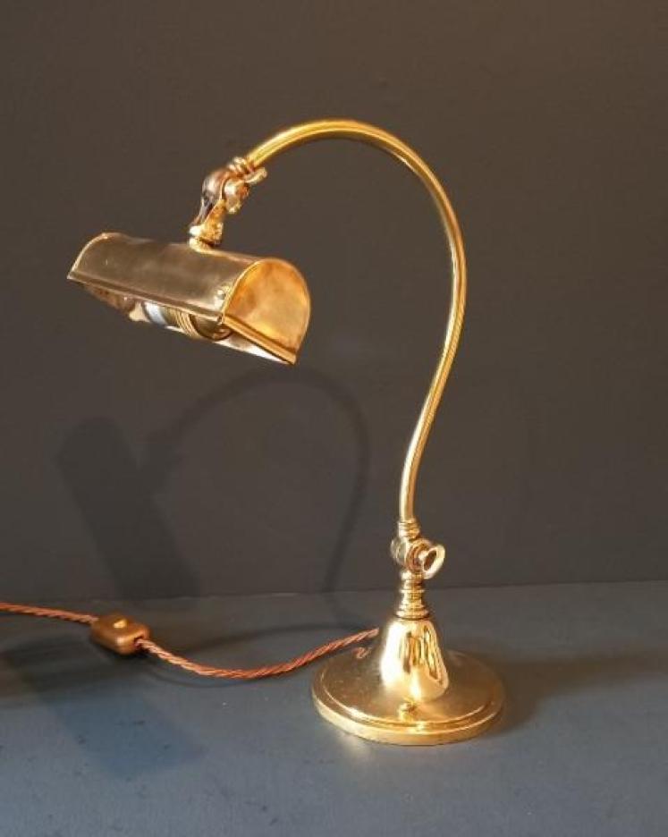 Edwardian Period Brass Adjustable Desk Lamp - Image 1