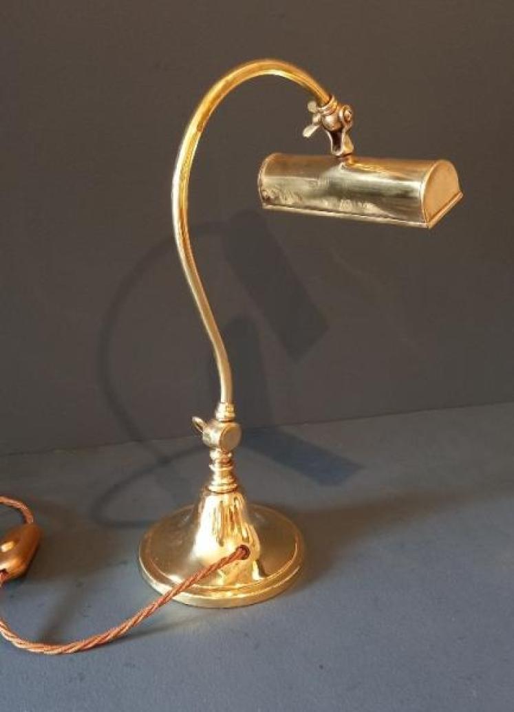 Edwardian Period Brass Adjustable Desk Lamp - Image 7