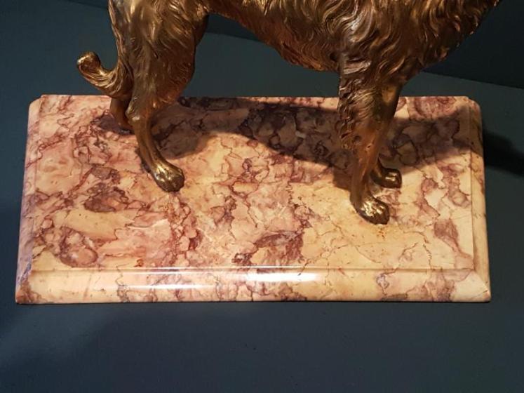 Late Victorian Gilt Brass Model of a Saluki - Image 4