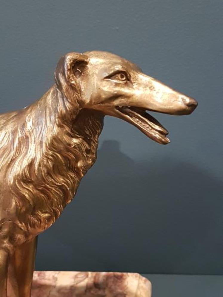 Late Victorian Gilt Brass Model of a Saluki - Image 5