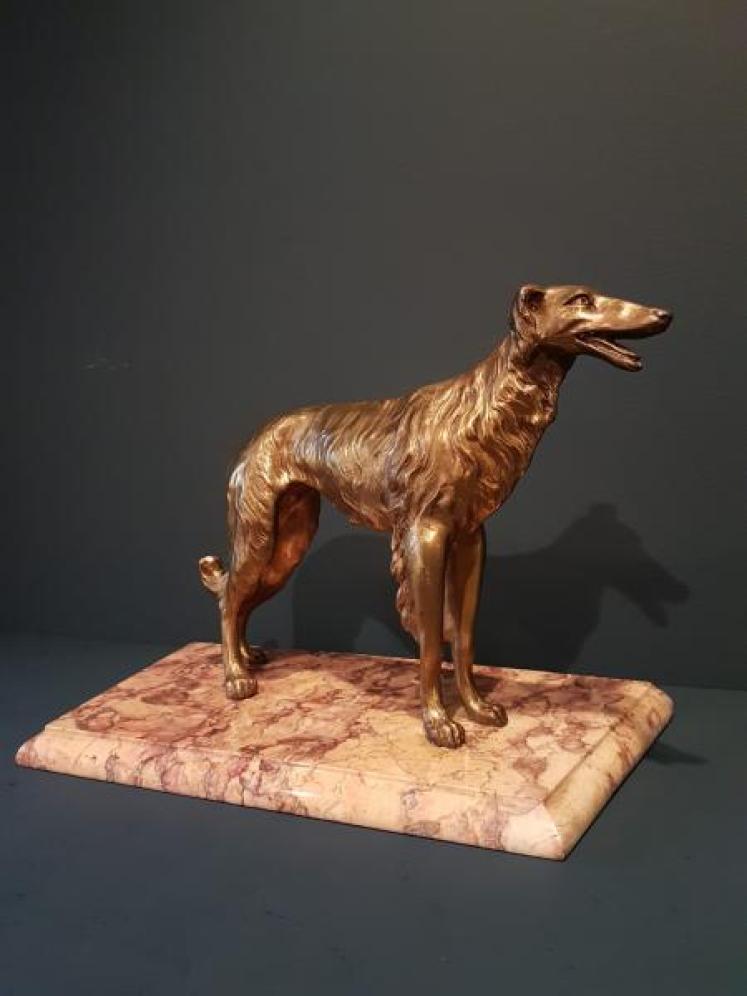 Late Victorian Gilt Brass Model of a Saluki - Image 6