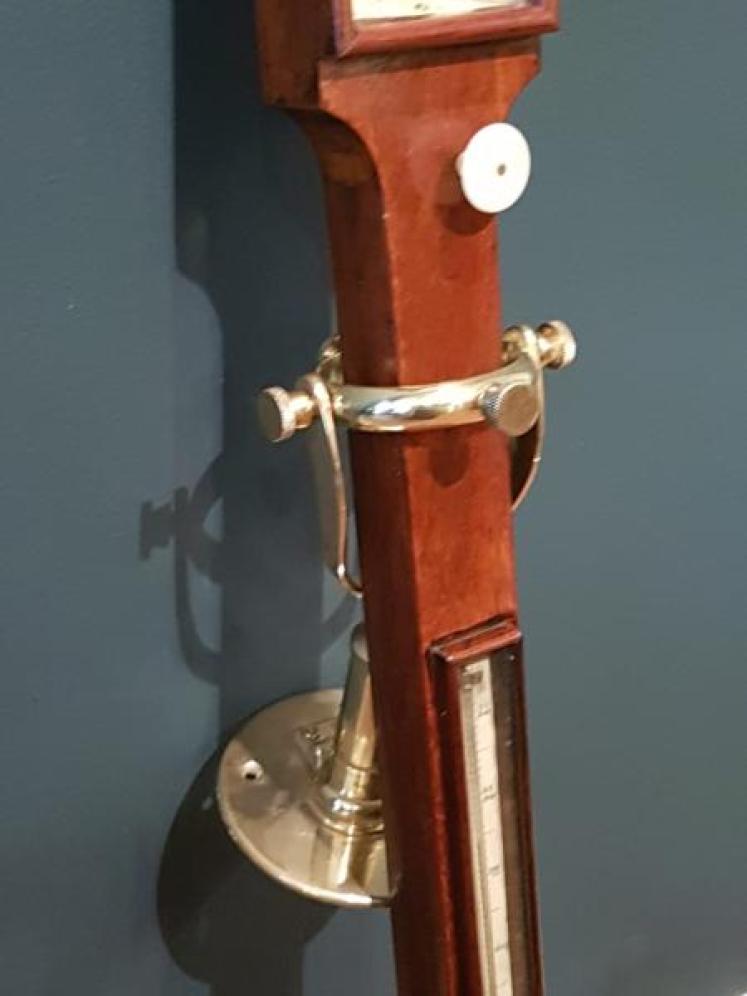 Victorian Mahogany Marine Stick Barometer and Gimble - Image 3