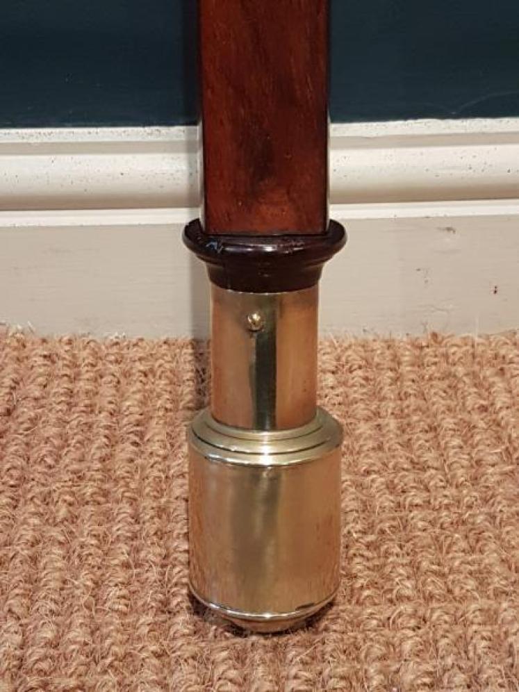 Victorian Mahogany Marine Stick Barometer and Gimble - Image 7