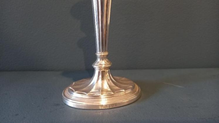 Pair of Edwardian Silver Classical Style Candlesticks - Image 4