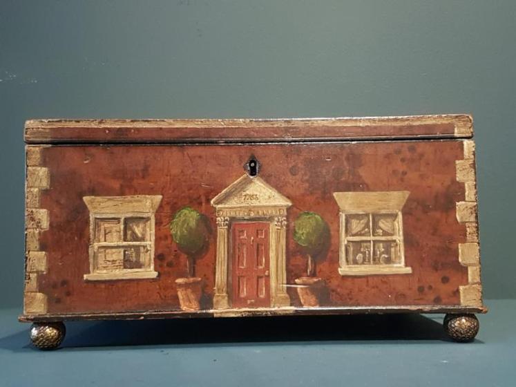 Superb Victorian Painted Country House Jewellery Box - Image 2