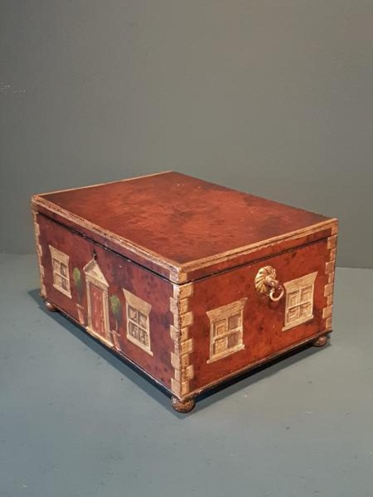 Superb Victorian Painted Country House Jewellery Box - Image 3