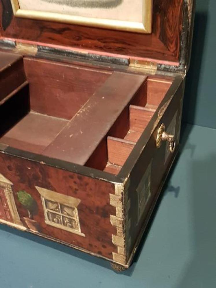 Superb Victorian Painted Country House Jewellery Box - Image 5