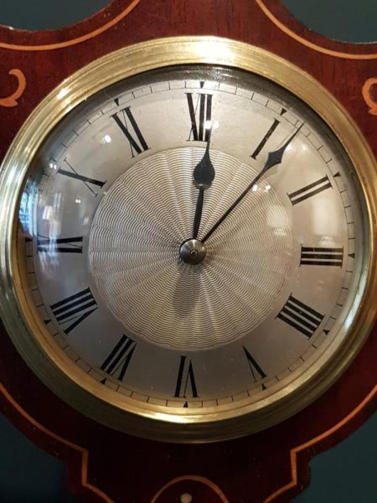 Fine Quality Inlaid Silvered Dial Edwardian Mantel Clock - Image 5