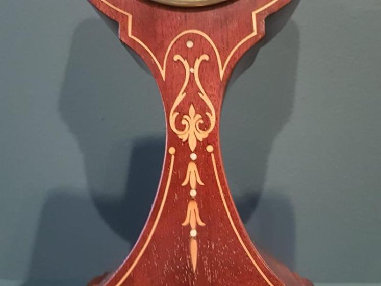 Fine Quality Inlaid Silvered Dial Edwardian Mantel Clock - Image 6