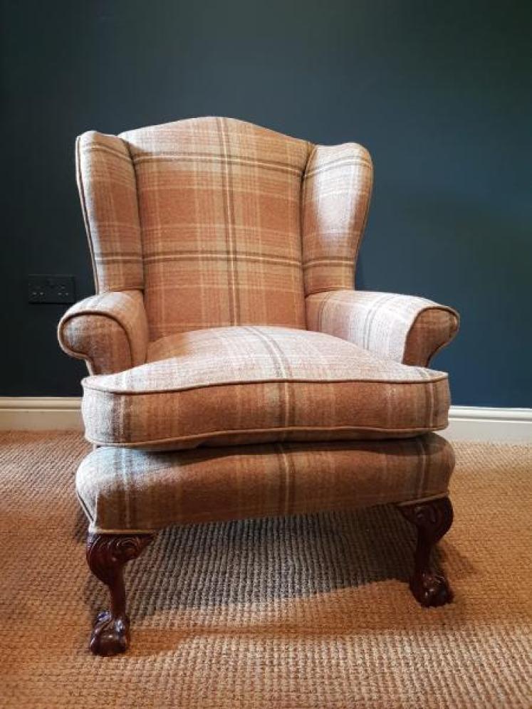 Edwardian wing back arm chair  - Image 6