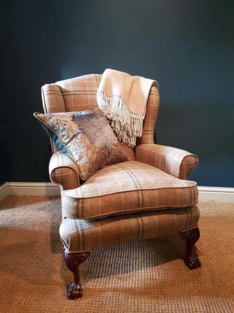 Edwardian wing back arm chair  - Image 7