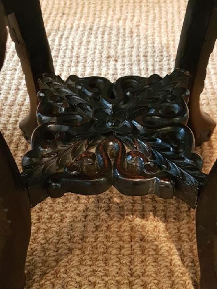 Matching Pair of Victorian Carved Rosewood Stands - Image 3