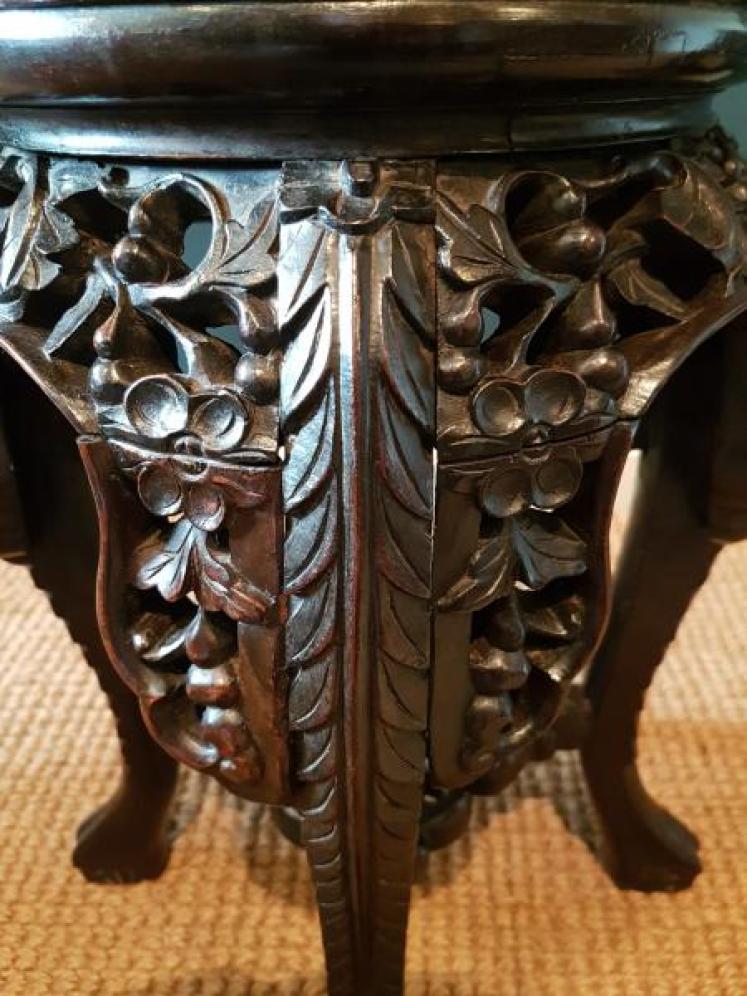 Matching Pair of Victorian Carved Rosewood Stands - Image 6