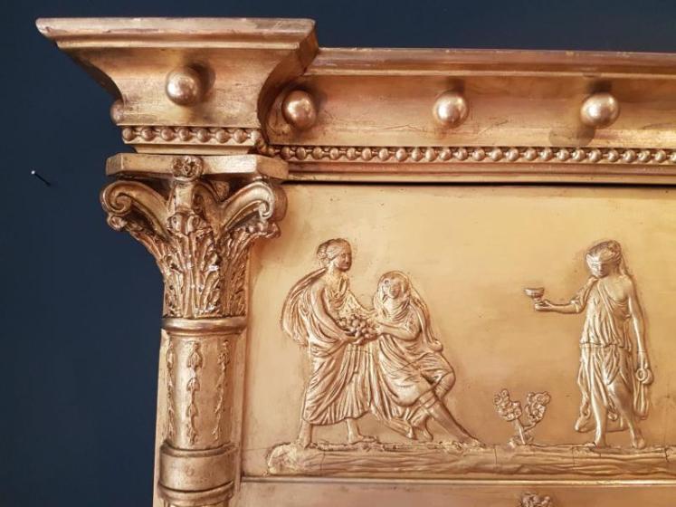 Superb Early Victorian Timber Gilt Over Mantel Mirror  - Image 2