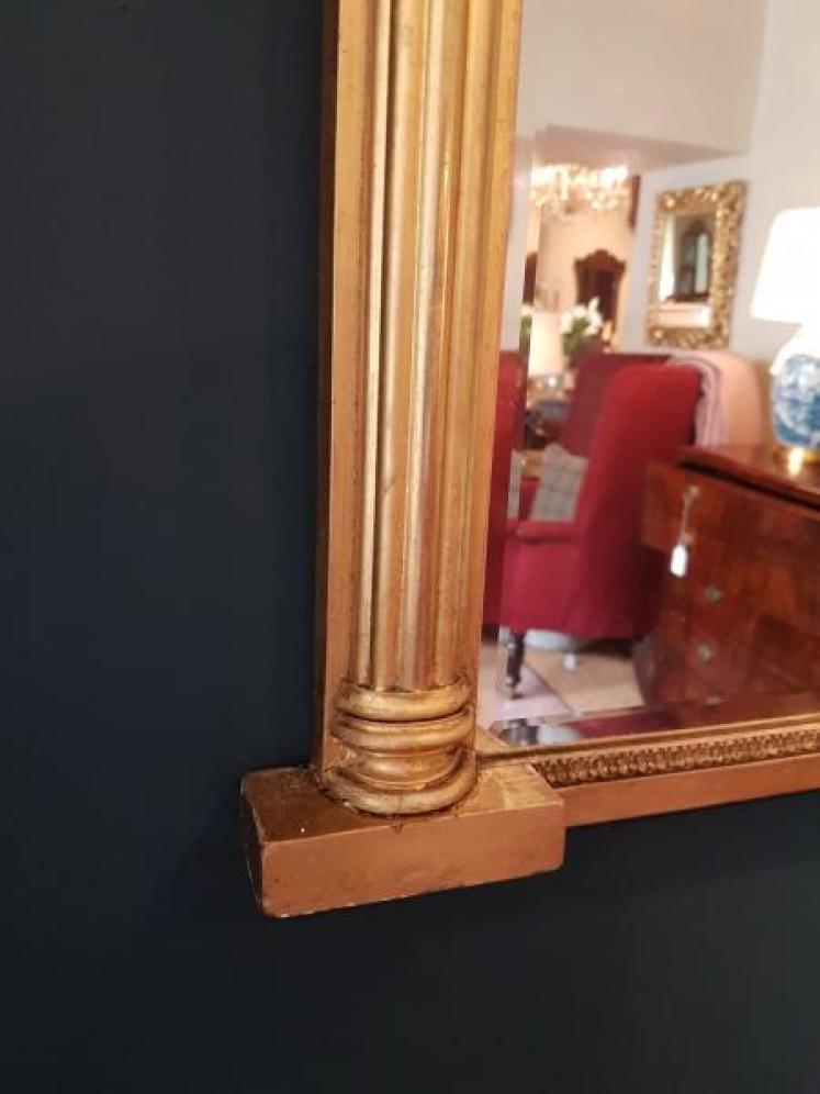 Superb Early Victorian Timber Gilt Over Mantel Mirror  - Image 5