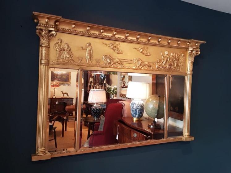 Superb Early Victorian Timber Gilt Over Mantel Mirror  - Image 7