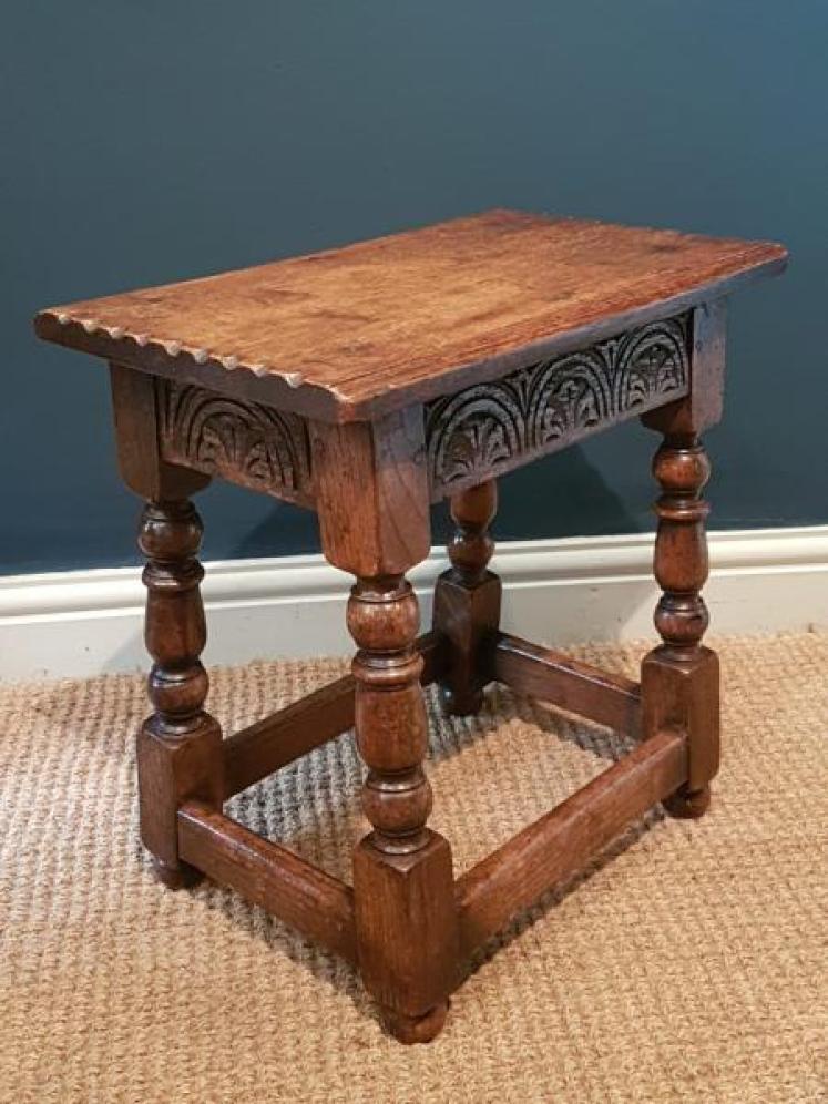 George I Style Oak Joint Stool  - Image 1