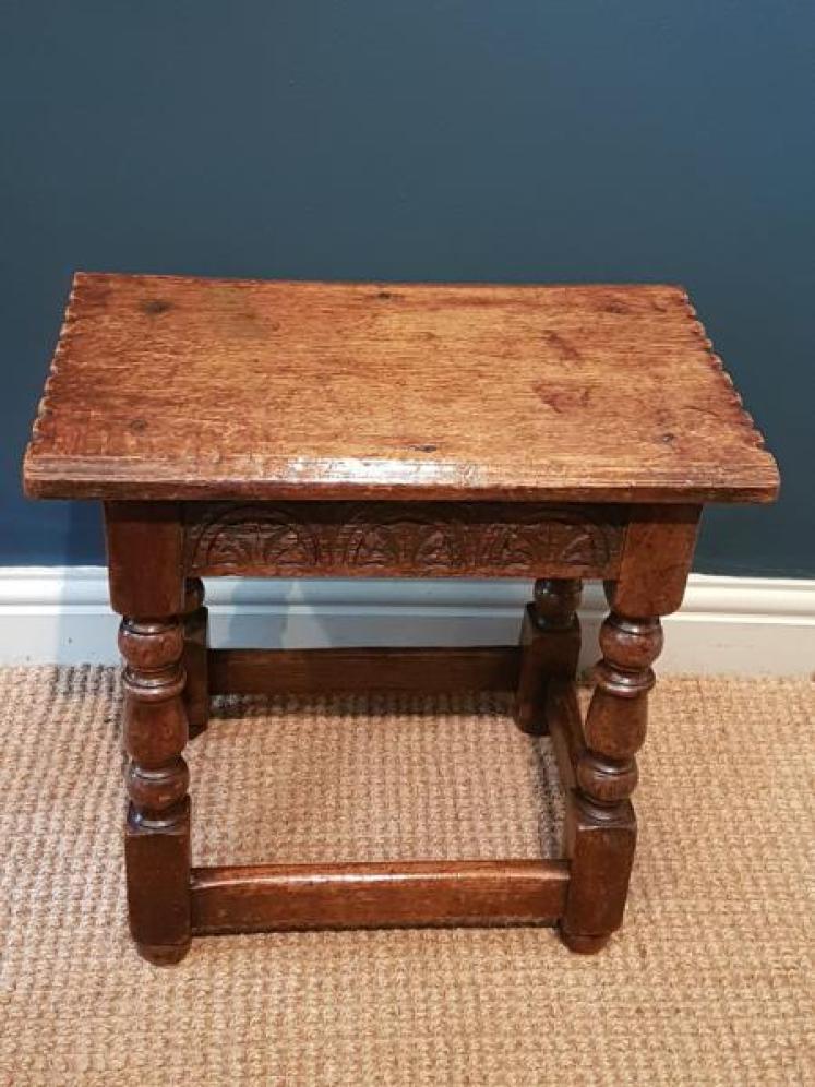 George I Style Oak Joint Stool  - Image 3