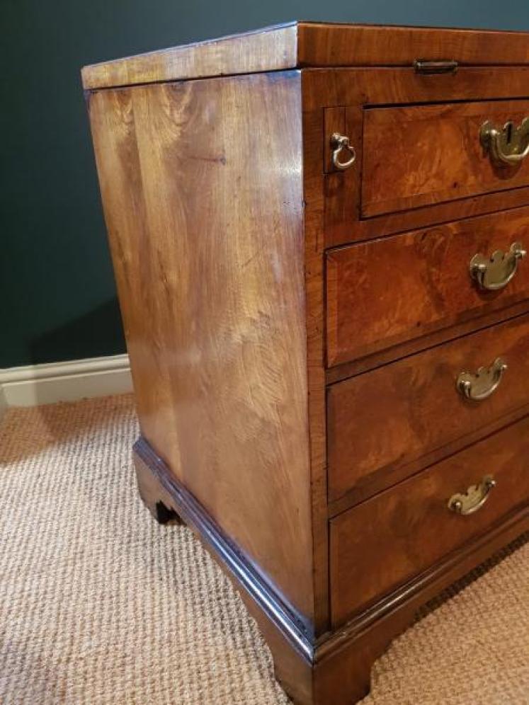 George III Figured Walnut Bachelors Chest - Image 5
