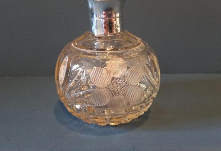 George VI Period Silver & Blue Enamel Scent bottle - Image 4