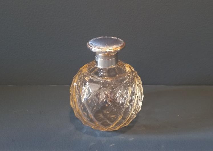 George V Silver & Pale Blue Enamel Scent Bottle - Image 1