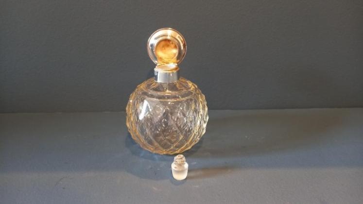 George V Silver & Pale Blue Enamel Scent Bottle - Image 6