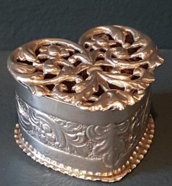 Victorian Silver Heart Shaped Pot Pourri