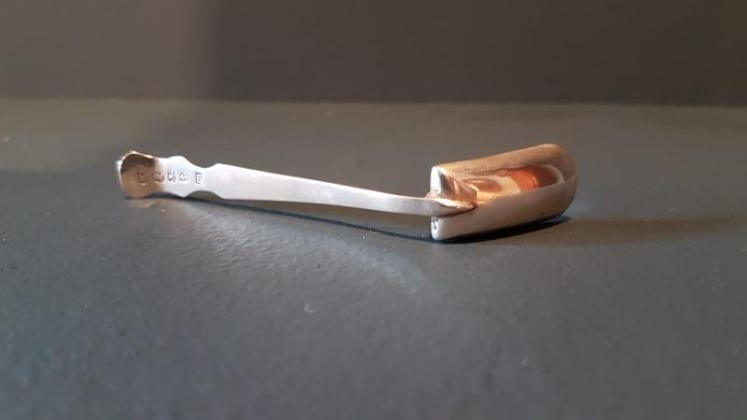 George III Silver Cheese Scoop - Image 3
