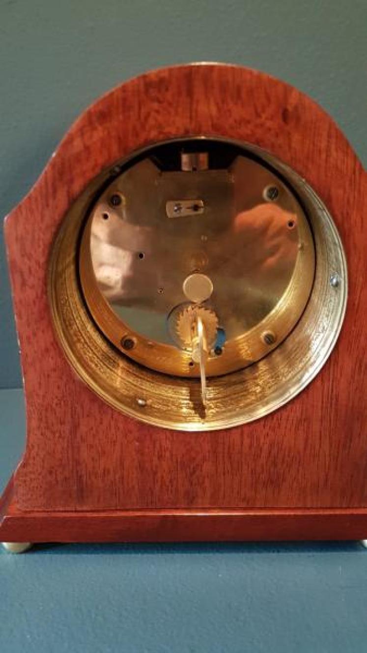 Edwardian Inlaid Mahogany Mantel Clock by Benson - Image 4