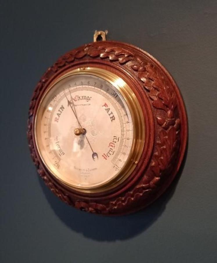 Mid Victorian Acorn Leaf Negretti & Zambra Barometer - Image 1