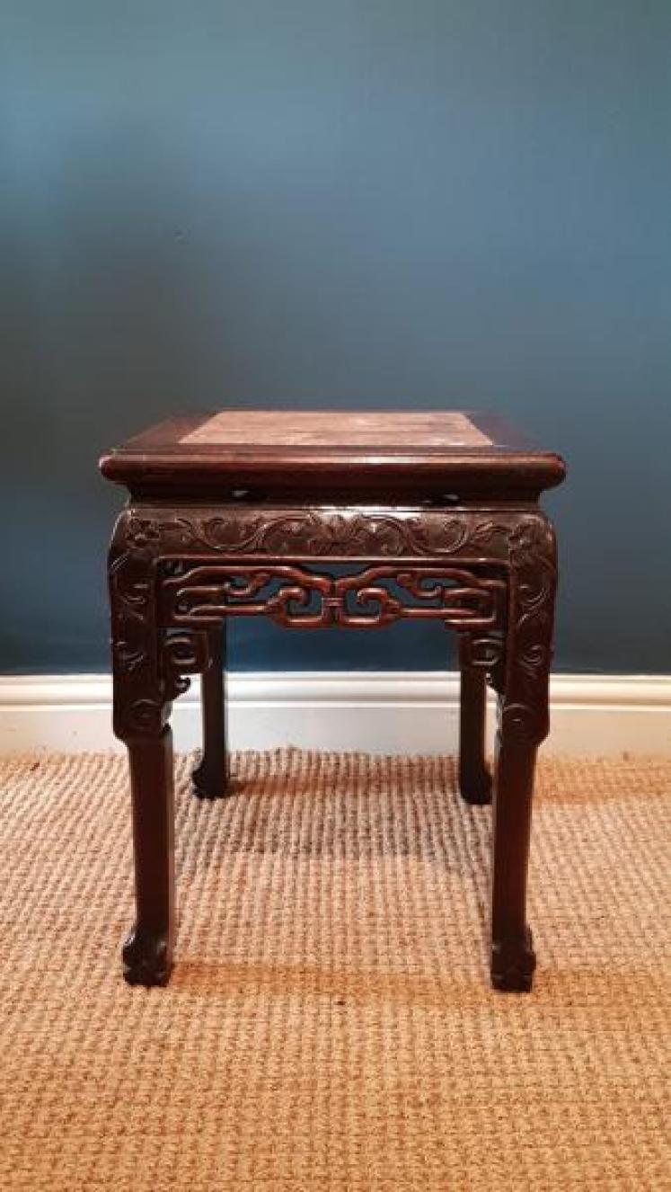 Victorian Carved Rosewood Oriental Table  - Image 1