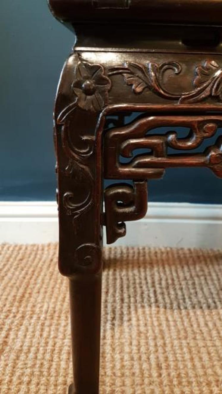 Victorian Carved Rosewood Oriental Table  - Image 5